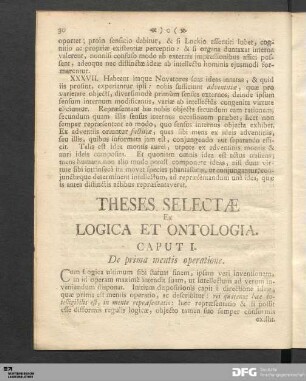 Caput I. De prima mentis operatione.