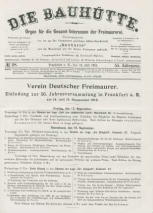 No. 28. Frankfurt a. M., den 13. Juli 1912. 55. Jahrgang.