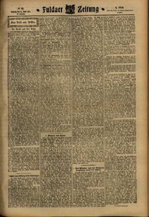 Vierte Ausgabe vom Samstag, den 15. April 1911.