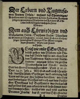 Der Erbarn und Tugentsamen Frawen Ursula [...]