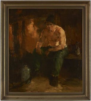 Gemälde "Sitzender Bergmann" (Arbeitstitel montan.dok)