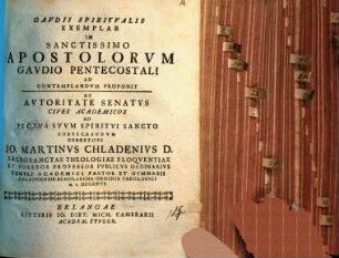 Gaudii spiritualis exemplar in sanctissimo Apostolorum gaudio pentecostali