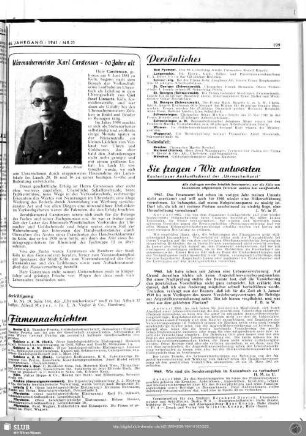 Uhrmachermeister Karl Carstensen - 60 Jahre alt