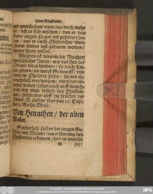 Von Heirathen/ der alten Weiber.