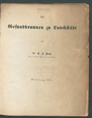 Der Gesundbrunnen zu Lauchstädt