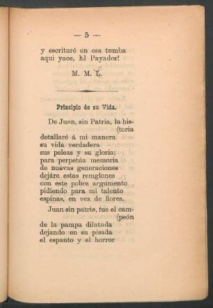 Principio de su vida