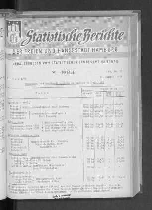 Erzeuger- und Großhandelspreise in Hamburg im Juli 1960 : Lfd. Nr. 25