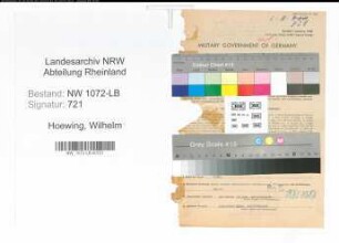 Entnazifizierung Wilhelm Hoewing , geb. 08.04.1893 (Gaertner)