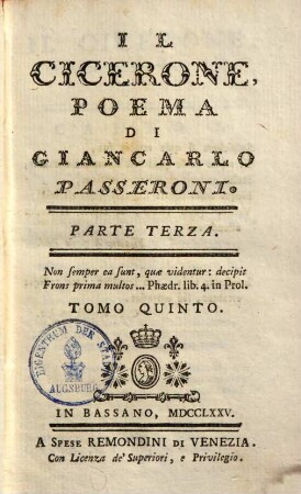 Il Cicerone : poema, 5
