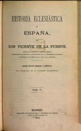 Historia eclesiástica de España, IV