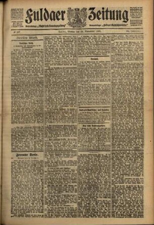 Zweite Ausgabe vom Montag, den 22. November 1909.