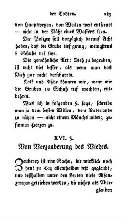 XVI. §. Von Verzauberung des Viehes