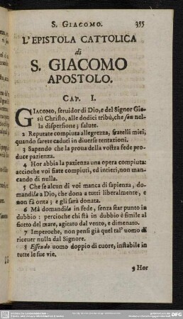 L' Epistola Cattolica di S. Giacomo Apostolo