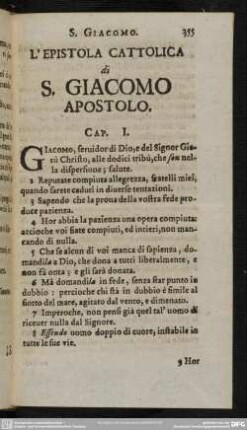 L' Epistola Cattolica di S. Giacomo Apostolo