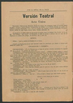 Versión teatral - Acto único