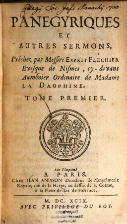 Panegyriques Et Autres Sermons. 1