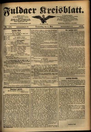Ausgabe vom Donnerstag, den 04. Mai 1905.
