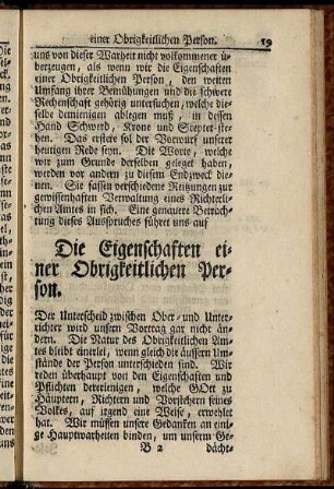 Die Eigenschaften einer Obrigkeitlichen Person.