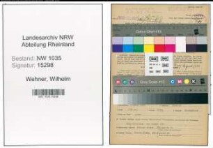 Entnazifizierung Wilhelm Wehner , geb. 07.03.1908 (Steiger)
