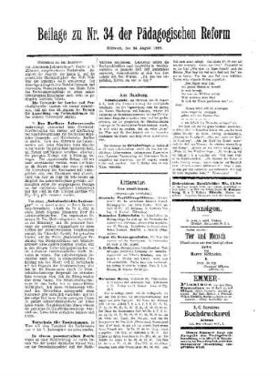 Litteratur : Beilage zu Nr. 34 der Pädagogischen Reform