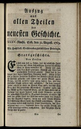 XXXV. Nachl. Cob. den 31. August, 1763.
