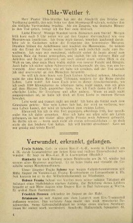 4 Verwundet, erkrankt, gefangen.