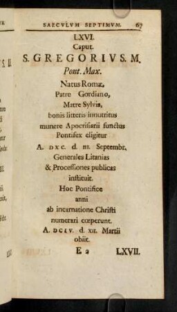 67-87, Saeculum Septimum