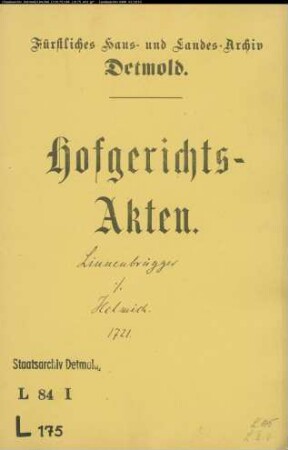 Linennbrügger, Adolf Henrich in Bexten gegen Hartig Helmich zu Wissentrup - Schuldforderung