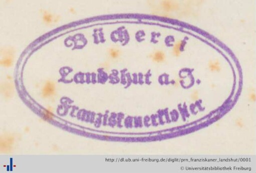 Stempel (Aus: UB Freiburg, BS 14/1050).