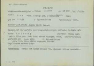 Eintrag in der Bundeszentralkartei (Teil des Testsamples): Zelazny, Chaim Leib
