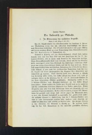 Zweites Kapitel. Der Aufmarsch zur Schlacht.