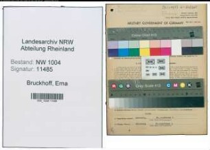 Entnazifizierung Erna Bruckhoff , geb. 06.10.1900 (Kassenangestellte)