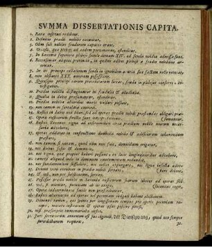 Summa Dissertationis Capita.