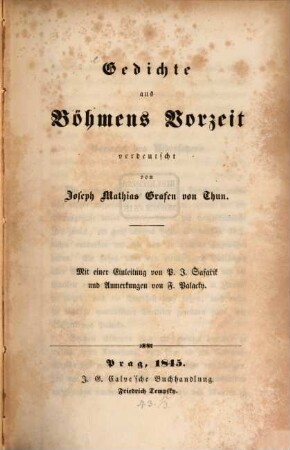 Gedichte aus Böhmens Vorzeit