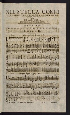 1-6, XII. Stella Coeli. Opus XIV. Cornu II.