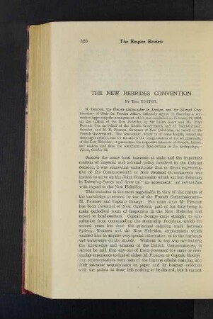 The new Hebrides Convention