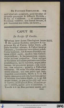 Caput III. De Ecclesia et Conciliis.