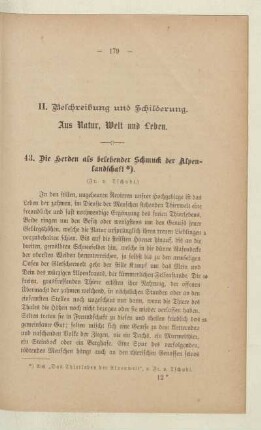 II. Beschreibung und Schilderung