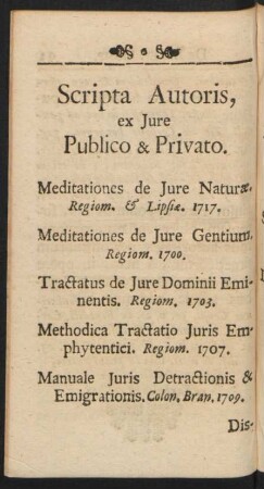 Scripta Autoris, ex Iure Publico & Privato.