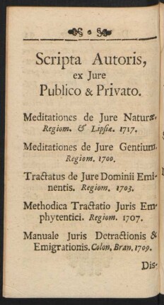 Scripta Autoris, ex Iure Publico & Privato.