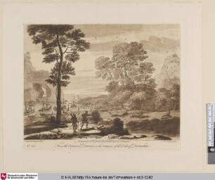 [Landschaft mit Aeneas und Begleiter auf der Hirschjagd.]