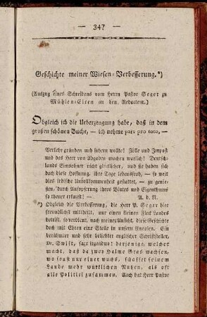 Geschichte meiner Wiesen-Verbesserung