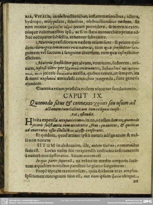 Caput IX. Quomodo situs & connexio chreian seu usum ad actionem tum Galenicam tum reliquas conferat, ostendit