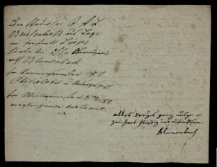 Studienzeugnis für Johann August Beissenhirtz, unterzeichnet von Johann Friedrich Blumenbach, [Göttingen], [1818]