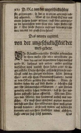 Das neunde capittel. von der ungeschicklichkeit der meß-gebete.