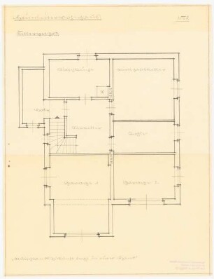 Jugenderholungsheim Schinkelwettbewerb 1943: Heimleiter-Wohnhaus. Grundriss Kellergeschoss 1:50