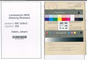 Entnazifizierung Johann Deters , geb. 09.08.1903 (Buchhalter)
