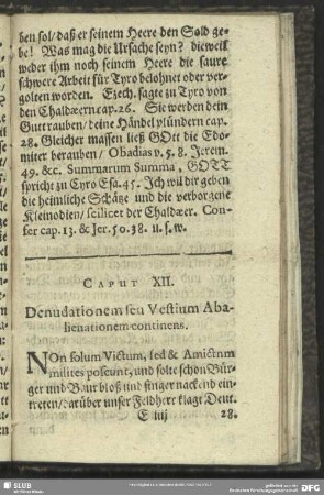 Caput XII. Denudationem seu Vestium Abalienationem continens