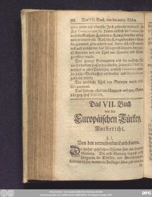 Das VII. Buch von der Europäischen Türckey.