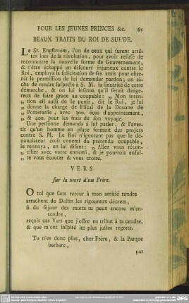 Vers sur la mort d'un Frère